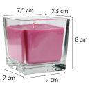 Duftkerze im Glas "Viereck" 8cm x 7,5cm Lavendel