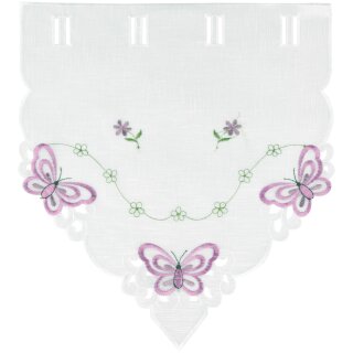Fenstergardine mit Stickerei "Fensterbild" 35x40cm Violett - Lila