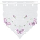 Fenstergardine mit Stickerei "Fensterbild" 35x40cm Violett - Lila