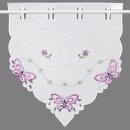 Fenstergardine mit Stickerei "Fensterbild" 35x40cm Violett - Lila