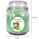 Duftkerze im Glas - Duft-Bild Bonbon mittel - 13cm x Ø9cm - Coconut - Limes