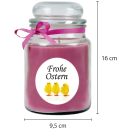 Duftkerze im Glas - Frohe Ostern Bonbon groß - 16cm x Ø10 cm - Lavendel ( Küken )