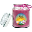 Duftkerze im Glas - Frohe Ostern Bonbon groß - 16cm x Ø10cm - Lavendel (Ostereier)