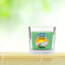 Duftkerze im Glas - Frohe Ostern Viereck - 8cm x 7,5cm - Coconut-Limes ( Ostereier )