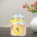 Duftkerze Bonbon-Glas im Design: Comic, Vanille (Gelb) - 120g