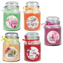 Duftkerze Bonbon-Glas im Design: Muttertag, Lavendel (Lila) - 120g