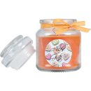 Duftkerze Bonbon-Glas im Design: Muttertag, Honigmelone (Orange) - 120g
