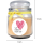 Duftkerze Bonbon-Glas im Design: Herzen, Vanille ( Gelb ) - 300g