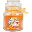 Duftkerze Bonbon-Glas im Design: Geburtstag, Honigmelone ( Orange ) - 120g