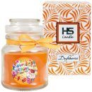 Duftkerze Bonbon-Glas im Design: Geburtstag, Honigmelone (Orange) - 120g