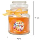 Duftkerze Bonbon-Glas im Design: Geburtstag, Honigmelone (Orange) - 120g
