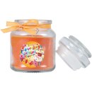 Duftkerze Bonbon-Glas im Design: Geburtstag, Honigmelone (Orange) - 120g
