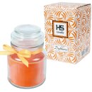 Duftkerze Bonbon-Glas im Design: Geburtstag, Honigmelone (Orange) - 120g