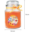 Duftkerze Bonbon-Glas im Design: Geburtstag, Honigmelone (Orange) - 500g