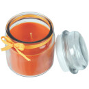 Duftkerze Bonbon-Glas im Design: Geburtstag, Honigmelone (Orange) - 500g