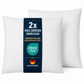 Füllkissen 60x60cm 2er-Pack Innenkissen mit Polyesterfüllung Klasse 1 für Dekokissen
