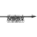 Gardinenstange Set - Kegel silber 70-130 cm