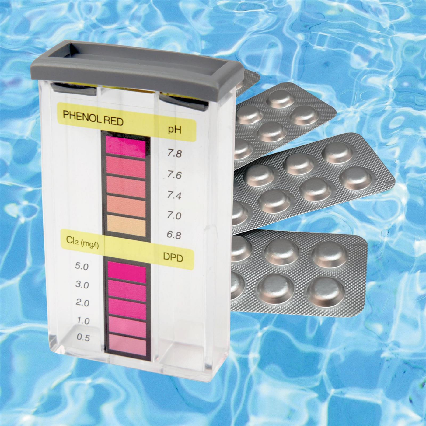 Pooltester zur Ermittlung des Chlorgehaltes und pH Wert, 9,99