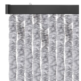 Flauschvorhang Insektenschutz mit wohnlicher Optik Meliert hellgrau - weiß 80x185 cm