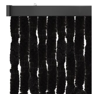 Flauschvorhang Insektenschutz mit wohnlicher Optik Unistreifen schwarz 80x185 cm