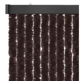 Flauschvorhang Insektenschutz mit wohnlicher Optik Unistreifen braun 80x200 cm