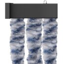 Flauschvorhang Insektenschutz mit wohnlicher Optik Meliert blau - weiß - silber 80x220 cm