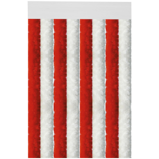 Flauschvorhang 80x220 cm Unistreifen rot - weiß