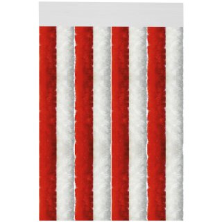 Flauschvorhang 80x220cm Unistreifen rot - weiß