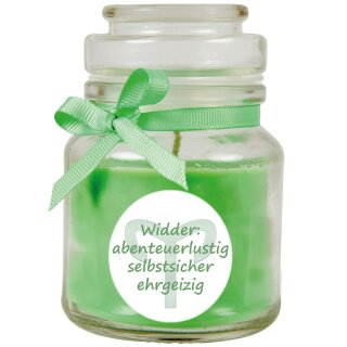 Duftkerze im Glas - Sternzeichen (Coconut Limes) 120gr - 30 Stunden - Widder