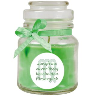 Duftkerze im Glas - Sternzeichen (Coconut Limes) 120gr - 30 Stunden - Jungfrau