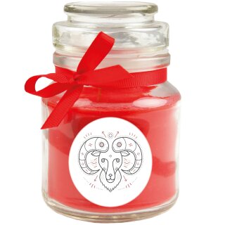 Duftkerze im Glas - Sternzeichen (Rose) 120gr - 30 Stunden - Widder