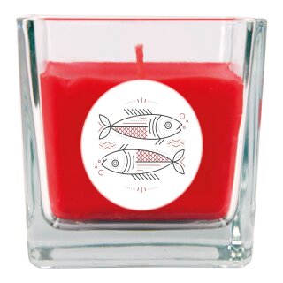 Duftkerze im Glas - Sternzeichen (Rose) 190gr - 50 Stunden - Fische