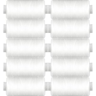 Nähgarn, Allesnäher, 10 Stk. Rollen à 500m Garn (0,018€ / 100m) - Weiß