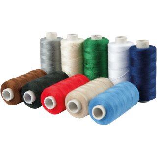 Nähgarn, Allesnäher, 10 Stk. Rollen à 500m Garn (0,018€ / 100m) - gemischt