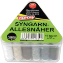 Nähgarn - BOX, Allesnäher, 15 Stück à 30m ( 0,60 EUR / 100 Meter )