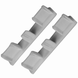 Endkappen ( 2 Stück ) für Vorhangschiene Aluminium - Silber 1/2-Lauf