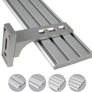 Vorhangschiene Aluminium (inkl. Wandträger) Silber