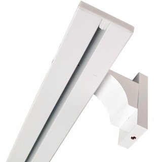 Vorhangschiene Aluminium (inkl. Wandträger) Weiß "1 Lauf" 210cm (90cm + 120cm)
