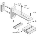 Vorhangschiene Aluminium (inkl. Wandträger) Weiß "1 Lauf" 210cm (90cm + 120cm)