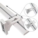 Vorhangschiene Aluminium (inkl. Wandträger) Weiß "1 Lauf" 210cm (90cm + 120cm)