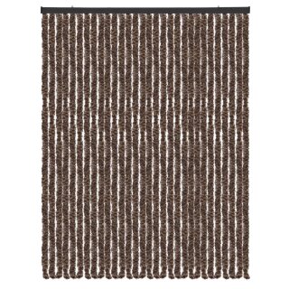 Flauschvorhang Chenille Meliert Beige und Braun 120x220 cm