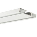 Vorhangschiene Aluminium Weiß "2 Lauf" 240cm (2x120cm)