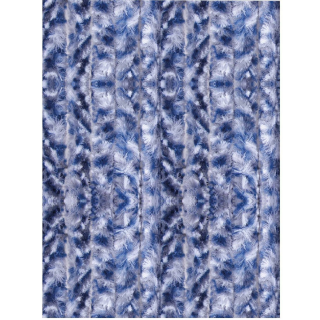 Flauschvorhang 120x220 Meliert blau - weiß - silber