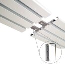 Vorhangschiene Aluminium Weiß "3 Lauf" 180cm (2x90cm)