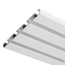 Vorhangschiene Aluminium Weiß "3 Lauf" 180cm (2x90cm)