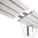 Vorhangschiene Aluminium (inkl. Wandträger) Weiß "3 Lauf" 330cm (90cm + 2x120cm)