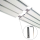 Vorhangschiene Aluminium ( inkl. Wandträger ) Weiß "4 Lauf" 180cm ( 2x90cm )