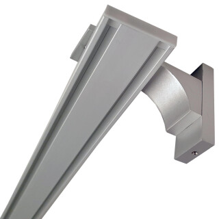 Vorhangschiene Aluminium (inkl. Wandträger) Silber "2 Lauf" 270cm (3x90cm)