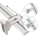 Vorhangschiene Aluminium (inkl. Wandträger) Silber "3 Lauf" 180cm (2x90cm)