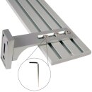 Vorhangschiene Aluminium (inkl. Wandträger) Silber "4 Lauf" 420cm (2x120cm + 2x90cm)